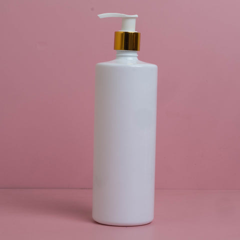 500Ml Tall Pet Bottle With Old Gold White Lotion Pump