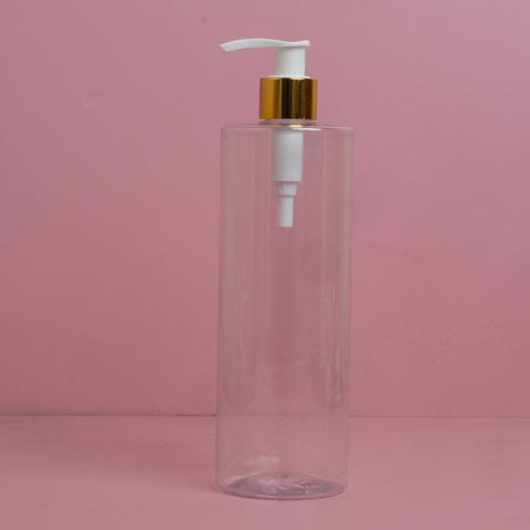 500Ml Tall Pet Bottle With Old Gold White Lotion Pump