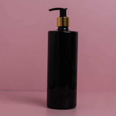 500Ml Tall Pet Bottle With Old Gold Black Lotion Pump