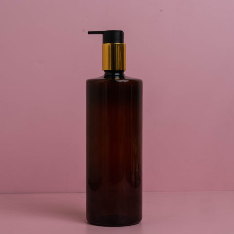 500Ml Tall Pet Bottle With New Gold Black Lotion Pump