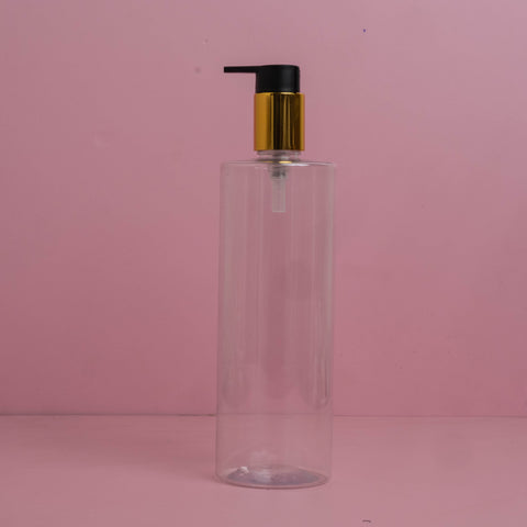 500Ml Tall Pet Bottle With New Gold Black Lotion Pump