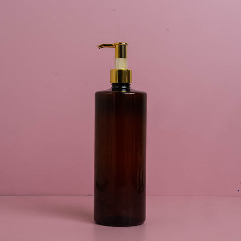 500Ml Tall Pet Bottle With All Gold Lotion Pump