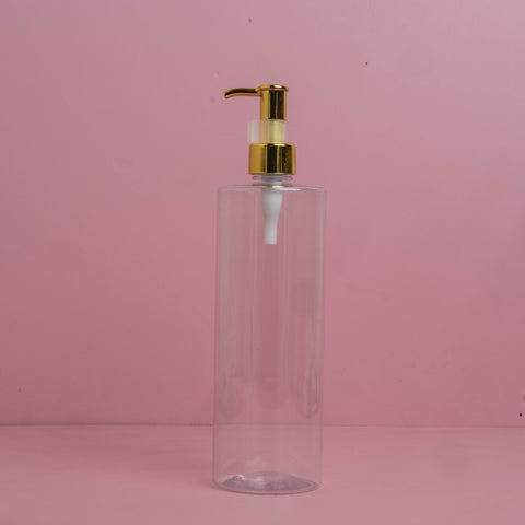 500Ml Tall Pet Bottle With All Gold Lotion Pump