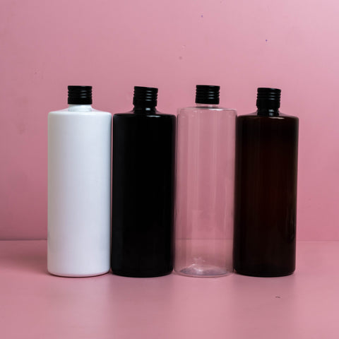 500Ml Tall Pet Bottle With Matte Black Aluminium Screw Cap