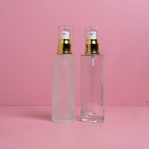 100Ml Glass Bottle With Gold Treatment Pump