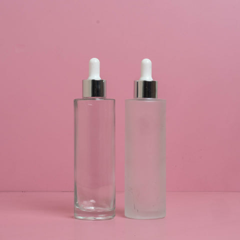 100Ml Glass Bottle With Silver White Dropper