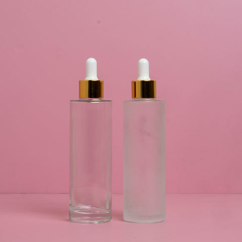 100Ml Glass Bottle With Gold White Dropper