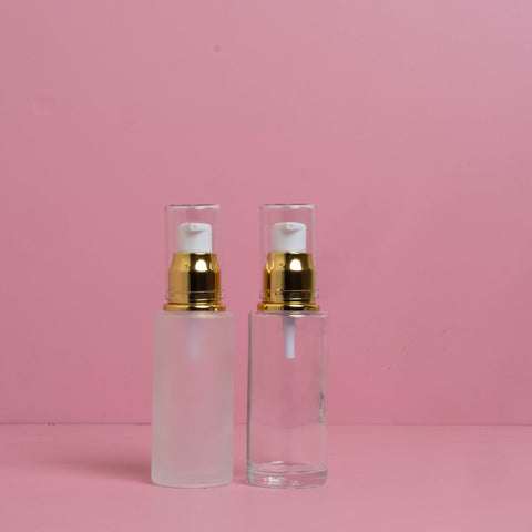 50Ml Glass Bottle With Gold Treatment Pump