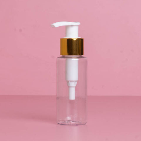 60Ml Pet Bottle With Old Gold White Lotion Pump