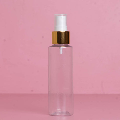 100Ml Pet Bottle With Gold Mist Spray