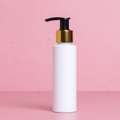 100Ml Pet Bottle With Old Gold Black Lotion Pump