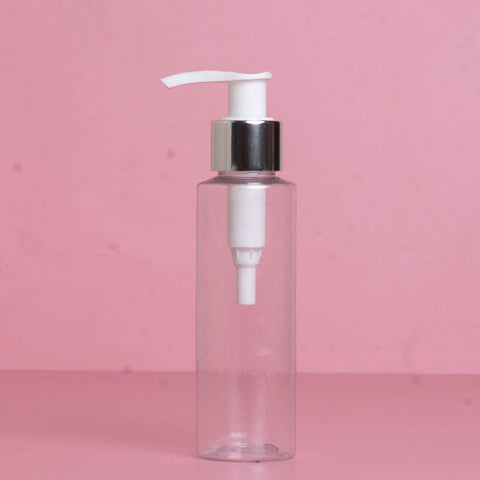 100Ml Pet Bottle With Silver White Lotion Pump