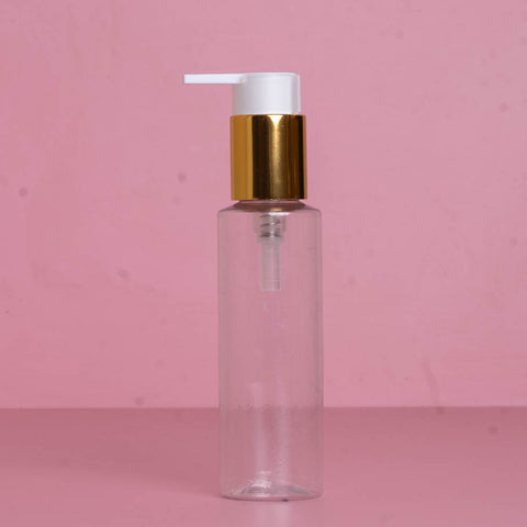 100Ml Pet Bottle With New Gold White Lotion Pump