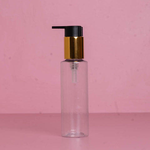 100Ml Pet Bottle With New Gold Black Lotion Pump