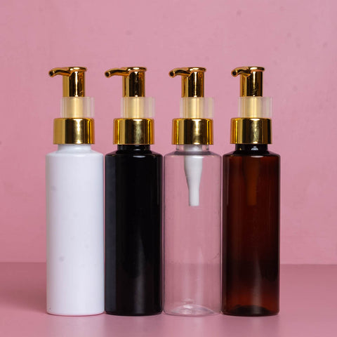 100Ml Pet Bottle With All Gold Luxury Pump