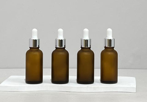 30Ml Glass Bottle With Silver White Dropper