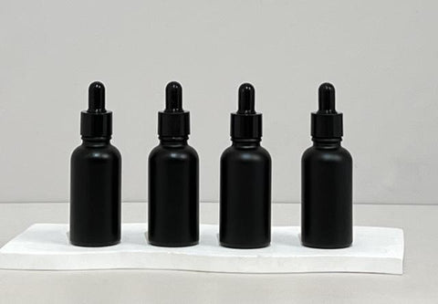30Ml Glass Bottle With Black Smooth Tamper Proof Dropper (Round)