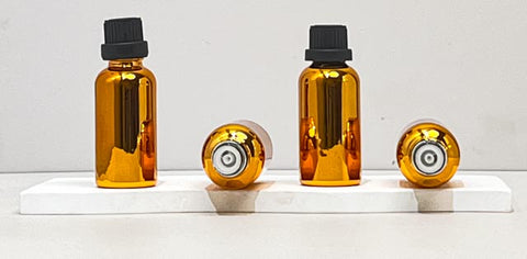 30Ml Glass Bottle With Black Tamper Proof Cap + Insert (Round)