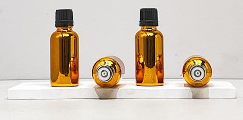 30Ml Glass Bottle With Black Smooth Tamper Proof Cap + Insert (Round)