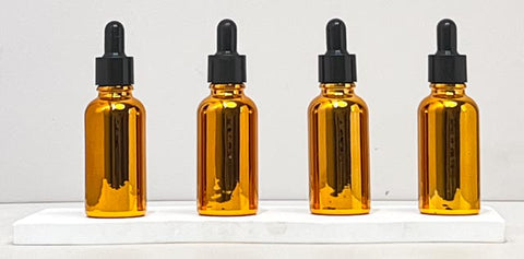 30Ml Glass Bottle With Black Smooth Dropper (Round)