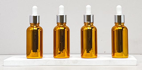 30Ml Glass Bottle With Silver White Dropper (Round)