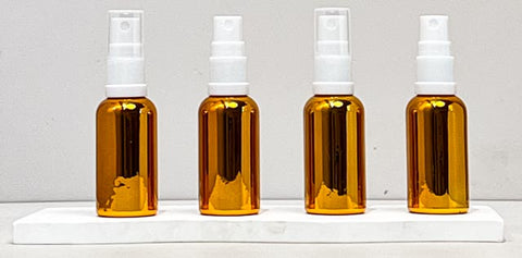 30Ml Glass Bottle With White Mist Sprayer (Round)