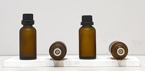 30Ml Glass Bottle With Black Tamper Proof Cap + Insert (Round)