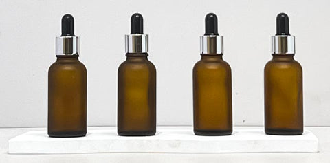 30Ml Glass Bottle With Silver Black Dropper (Round)