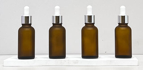 30Ml Glass Bottle With Silver White Dropper (Round)