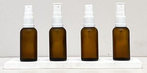 30Ml Glass Bottle With White Mist Sprayer (Round)