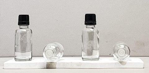 30Ml Glass Bottle With Black Smooth Tamper Proof Cap + Insert (Round)