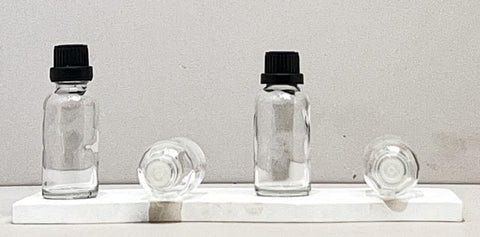 30Ml Glass Bottle With Black Tamper Proof Cap + Insert (Round)