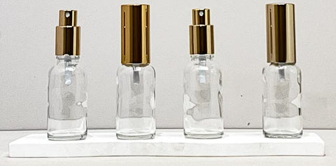30Ml Glass Bottle With Gold Mist Sprayer (Round)
