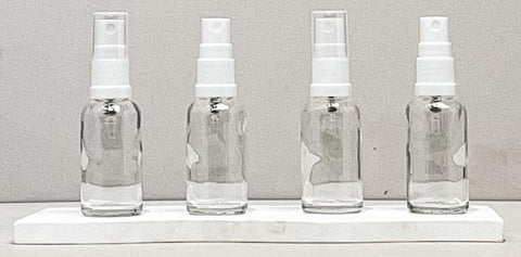 30Ml Glass Bottle With White Mist Sprayer (Round)