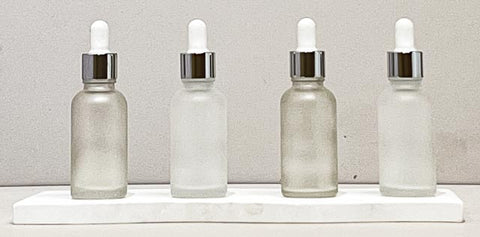 30Ml Glass Bottle With Silver White Dropper (Round)