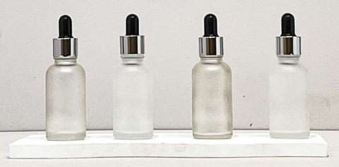 30Ml Glass Bottle With Silver Black Dropper (Round)