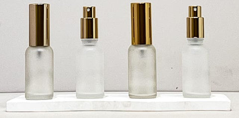 30Ml Glass Bottle With Gold Mist Sprayer (Round)