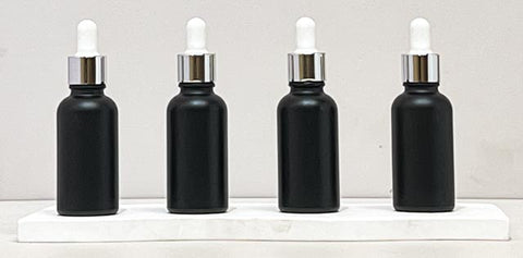 30Ml Glass Bottle With Silver White Dropper (Round)