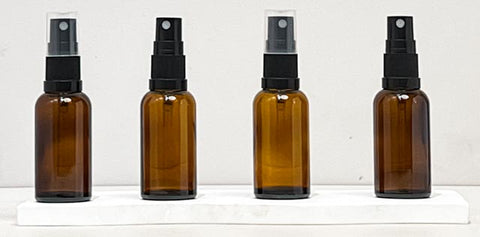 30Ml Glass Bottle With Black Mist Sprayer (Round)