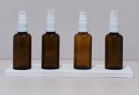50Ml Glass Bottle With White Treatment Pump (Round)