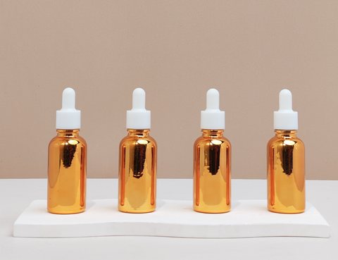 30Ml Glass Bottle With Plain White Dropper (Round)