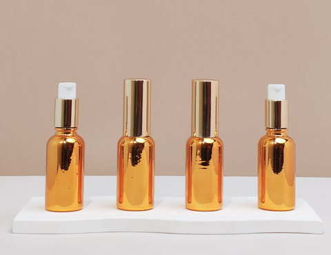 30ml Glass Bottle with Gold Treatment Pump