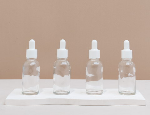 30Ml Glass Bottle With Plain White Dropper (Round)