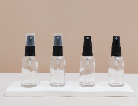 30Ml Glass Bottle With Black Mist Sprayer (Round)