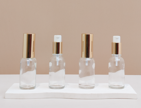 30ml Glass Bottle with Gold Treatment Pump