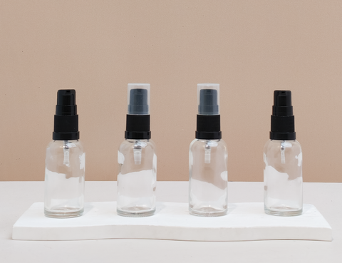 30Ml Glass Bottle With Black Treatment Pump (Round)