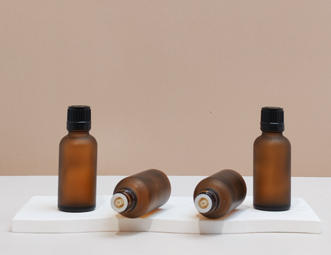 30Ml Glass Bottle With Black Smooth Tamper Proof Cap + Insert (Round)