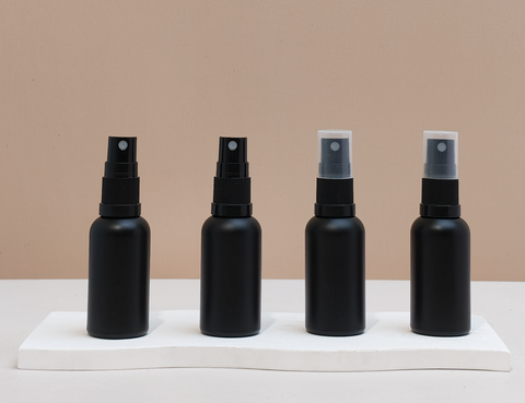 30Ml Glass Bottle With Black Mist Sprayer (Round)
