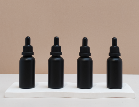 30Ml Glass Bottle With Black Tamper Proof Dropper (Round)
