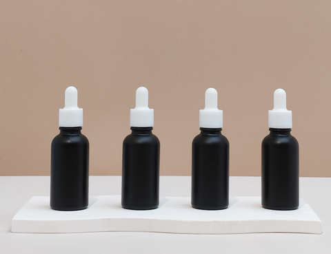 30Ml Glass Bottle With Plain White Dropper (Round)